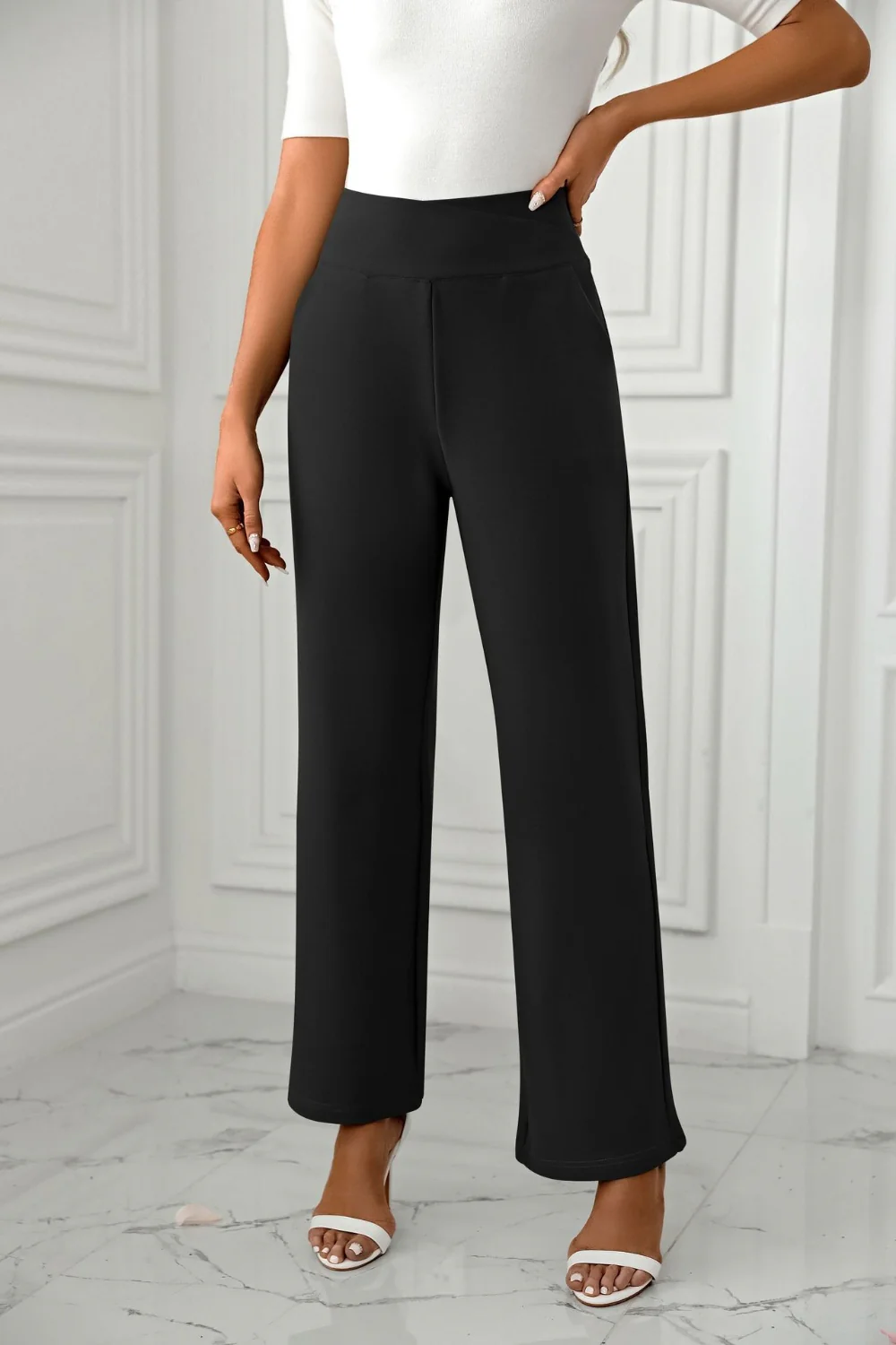 High Waist Straight Leg Pants - Image 5