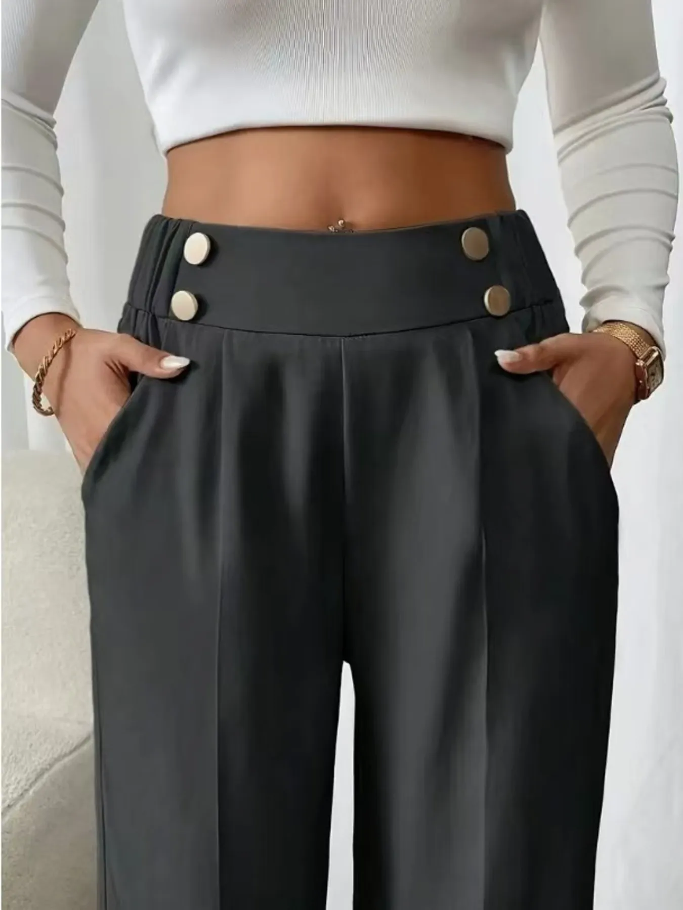 High Waist Wide Leg Pants - Image 3