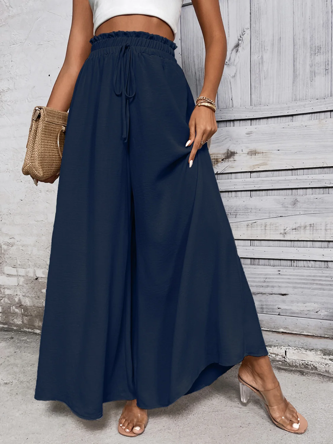 Honey Tied High Waist Wide Leg Pants - Image 11