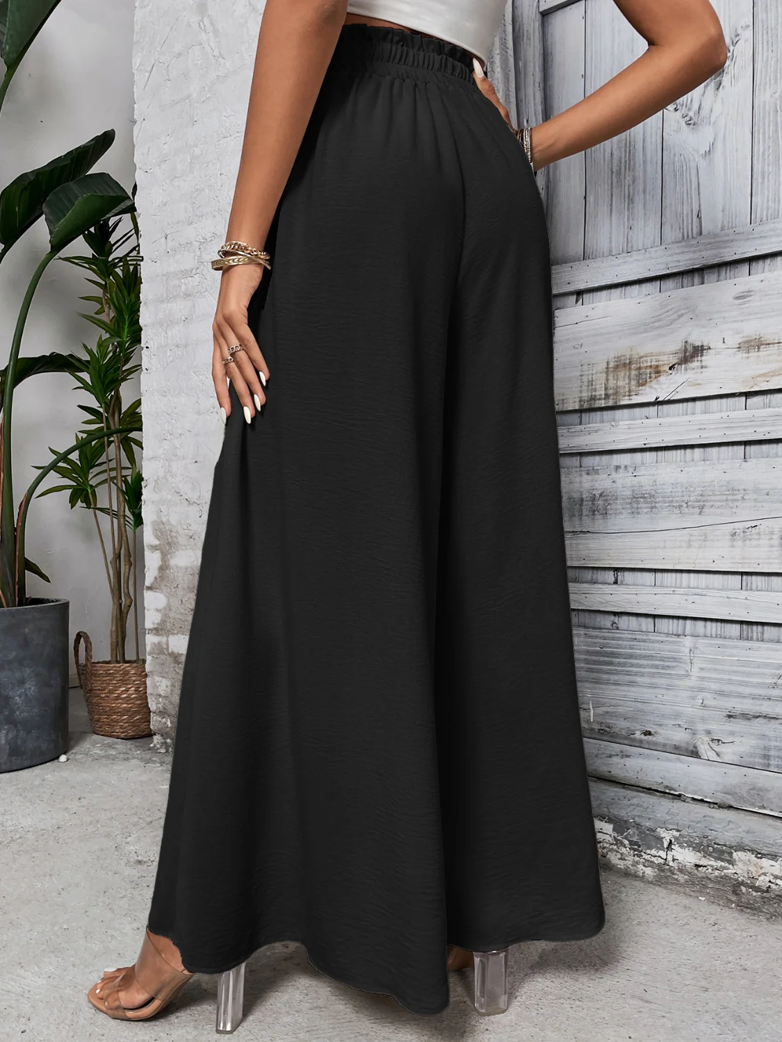 Honey Tied High Waist Wide Leg Pants - Image 4