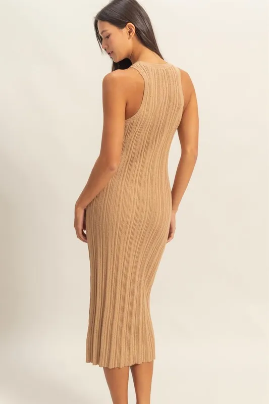HYFVE Round Neck Bodycon Ribbed Knit Dress - Image 4