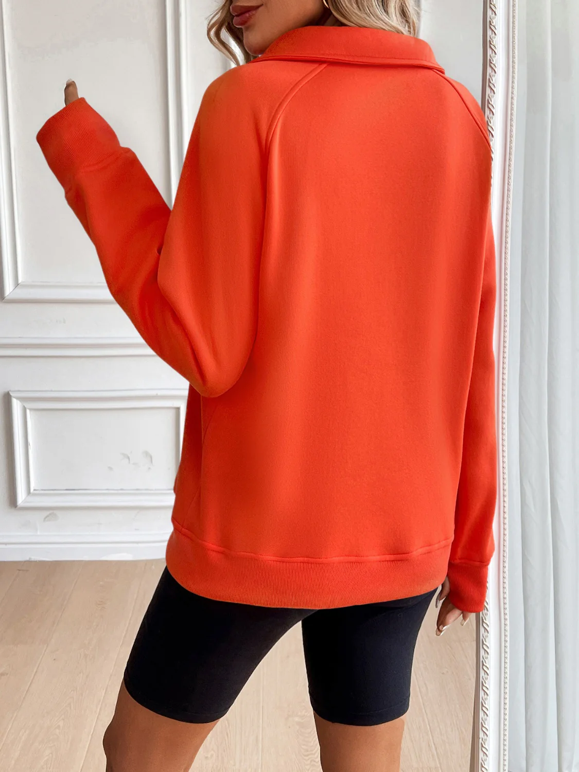 Ivy Lane Half Zip Raglan Sleeve Sweatshirt - Image 26