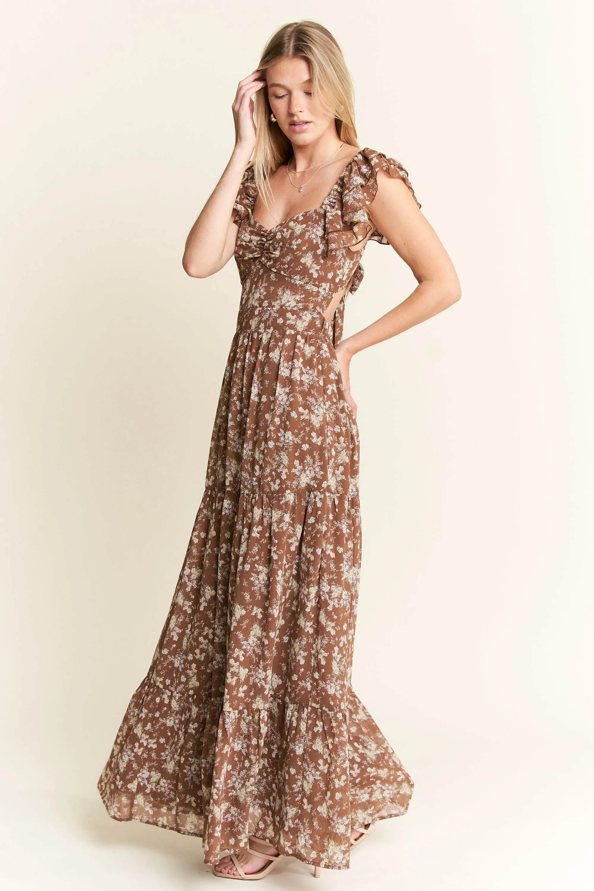 Jade By Jane Ruffle Sleeve Tiered Maxi Dress - Image 5