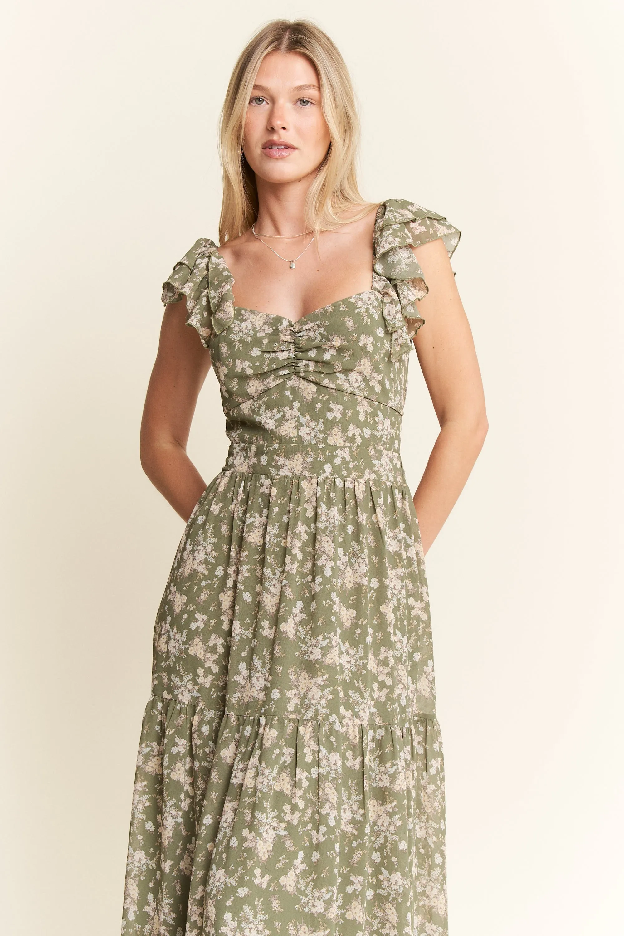 Jade By Jane Ruffle Sleeve Tiered Maxi Dress - Image 8