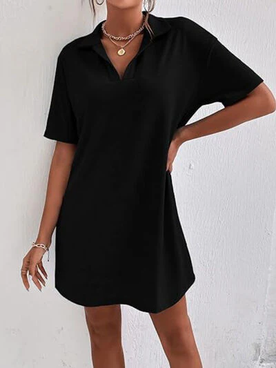 Johnny Collar Short Sleeve Polo Dress - Image 17