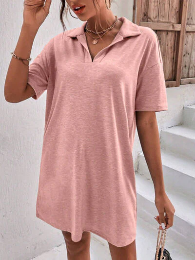 Johnny Collar Short Sleeve Polo Dress - Image 4