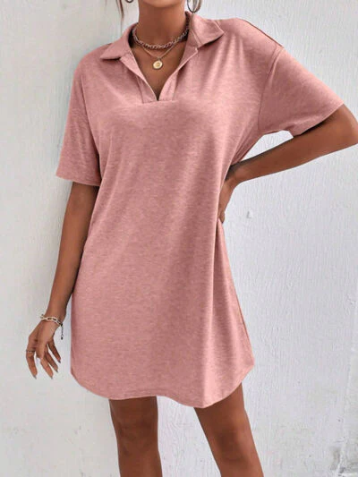Johnny Collar Short Sleeve Polo Dress - Image 5