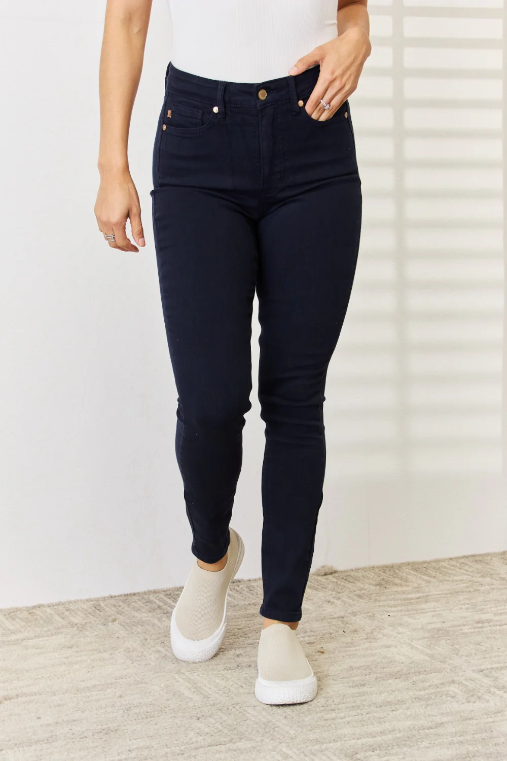 Judy Blue Full Size Garment Dyed Tummy Control Skinny Jeans - Image 2