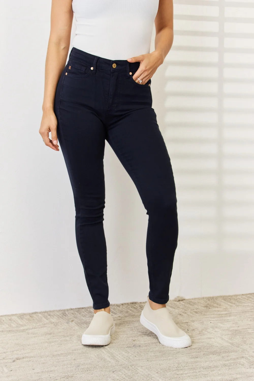 Judy Blue Full Size Garment Dyed Tummy Control Skinny Jeans - Image 3