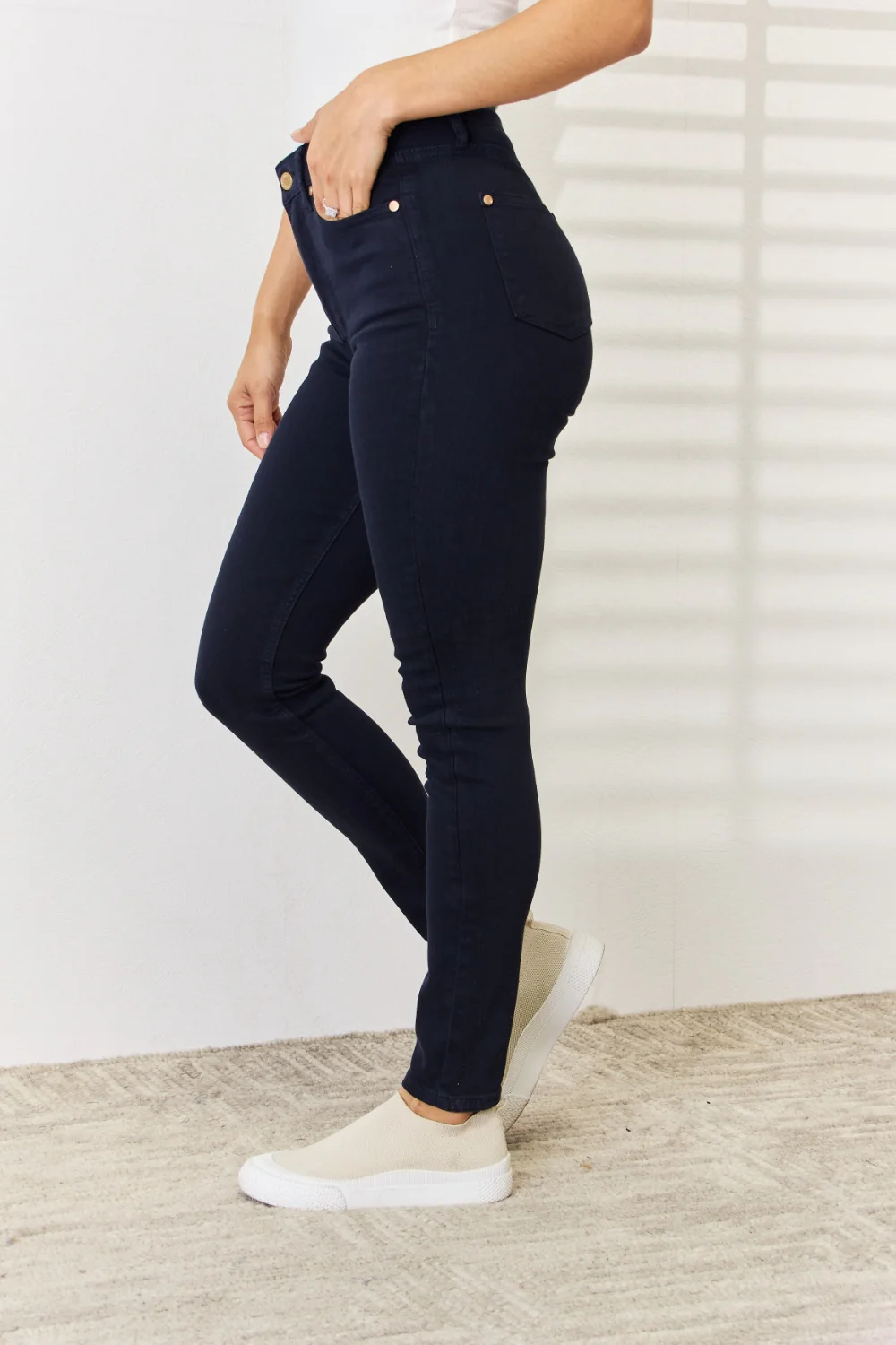 Judy Blue Full Size Garment Dyed Tummy Control Skinny Jeans - Image 4