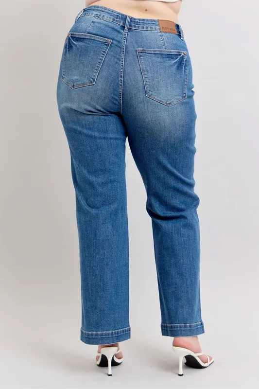 Judy Blue Full Size High Waist Contrast Thread Straight Plus Size - Image 11