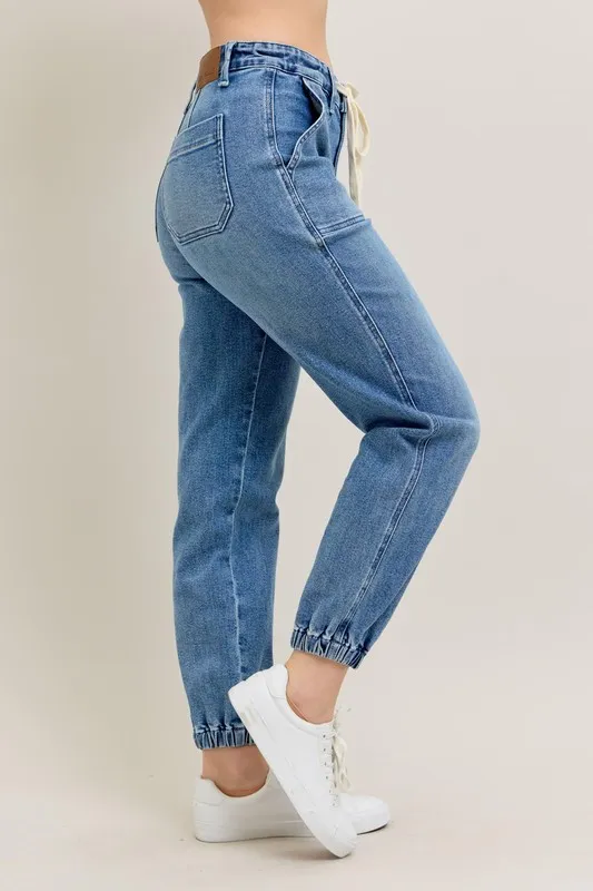 Judy Blue Full Size High Waist Denim Jogger Plus Size - Image 8
