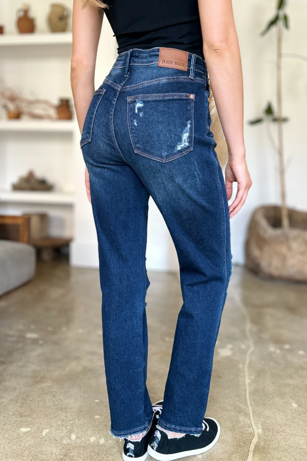 Judy Blue Full Size High Waist Rigid Magic Heavy Destroy Straight Jeans - Image 10