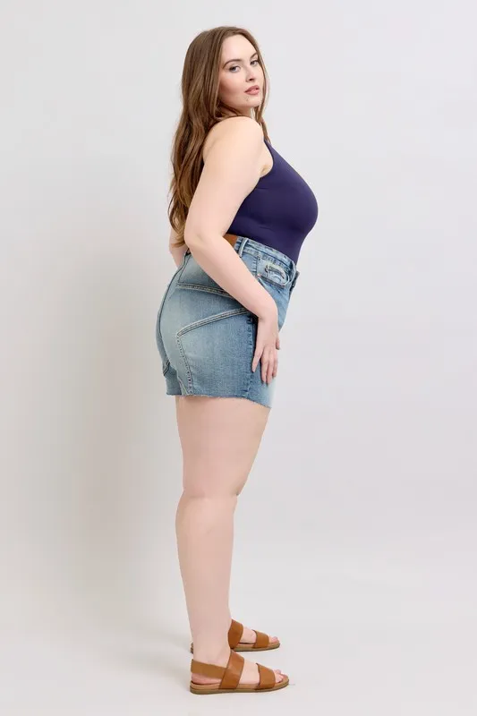 Judy Blue Full Size High Waist Star Seam Detail Denim Shorts Plus Size - Image 19