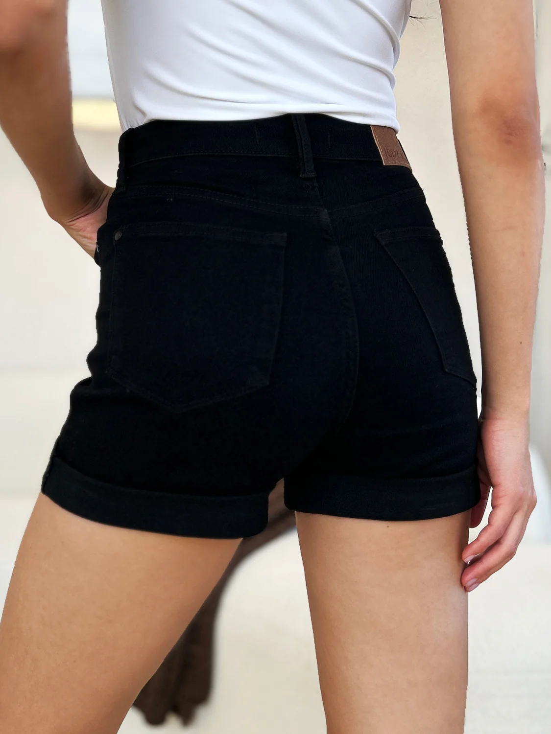 Judy Blue Full Size High Waist Tummy Control Cuffed Denim Shorts - Image 6