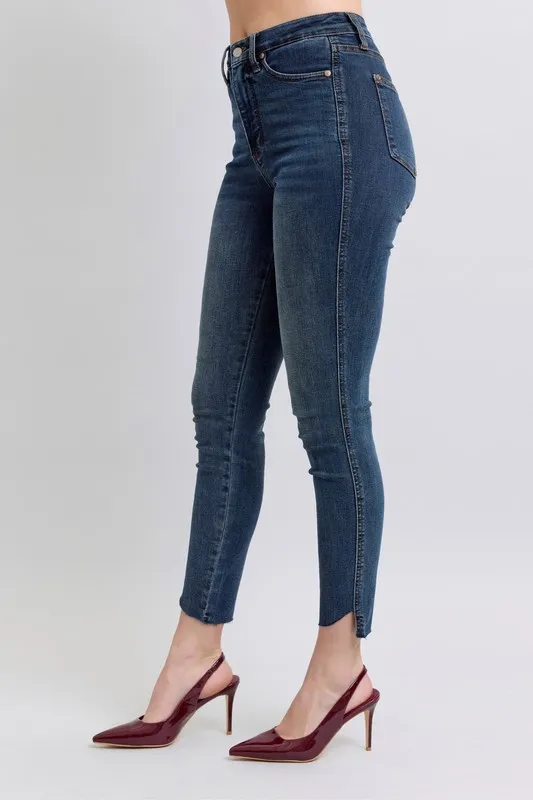 Judy Blue Full Size High Waist Tummy Control Step Hem Skinny Jeans Plus Size - Image 2
