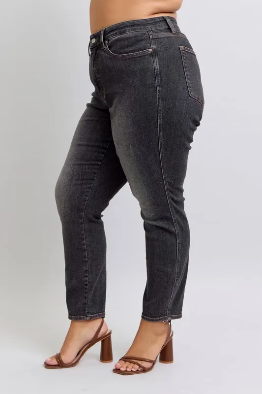 Judy Blue Full Size Mid Rise Tummy Control Slim Jeans Plus Size - Image 11