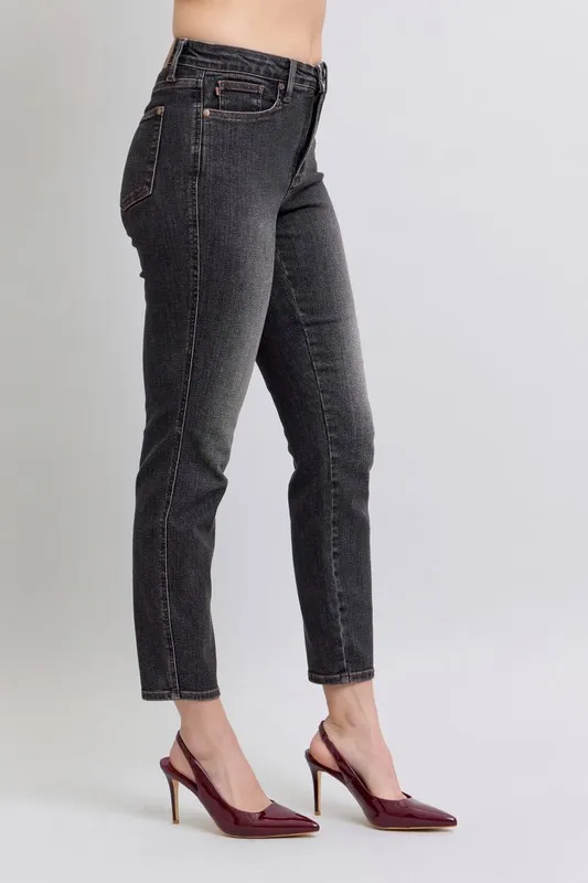 Judy Blue Full Size Mid Rise Tummy Control Slim Jeans Plus Size - Image 8