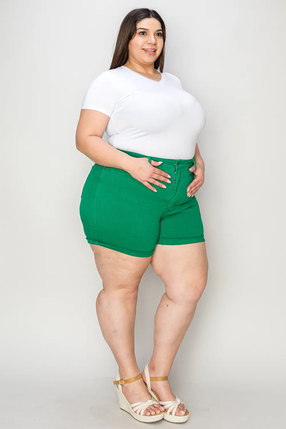 Judy Blue Full Size Tummy Control Garment Dyed Denim Shorts - Image 22