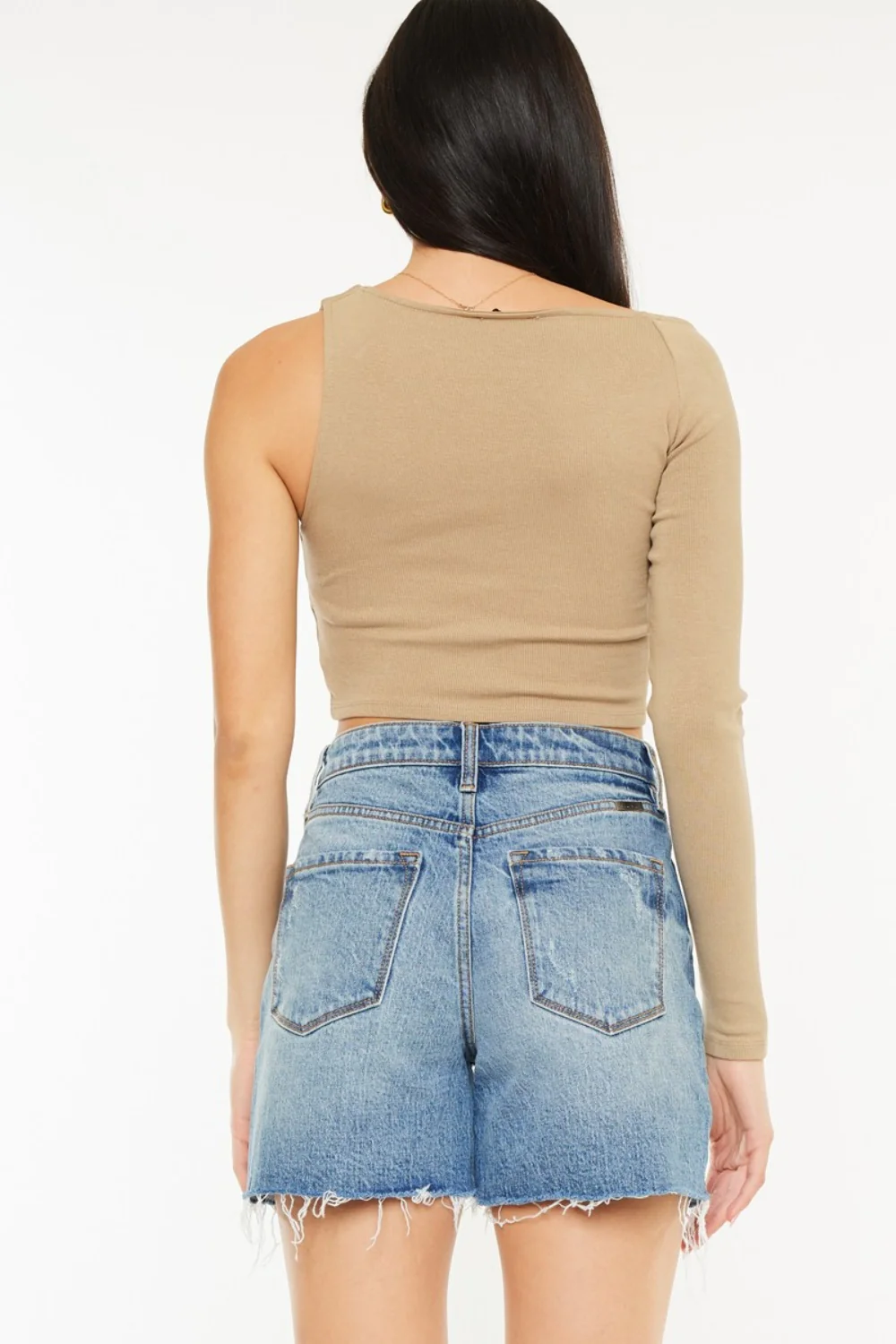 Kancan Full Size Raw Hem High Waist Denim Shorts - Image 5