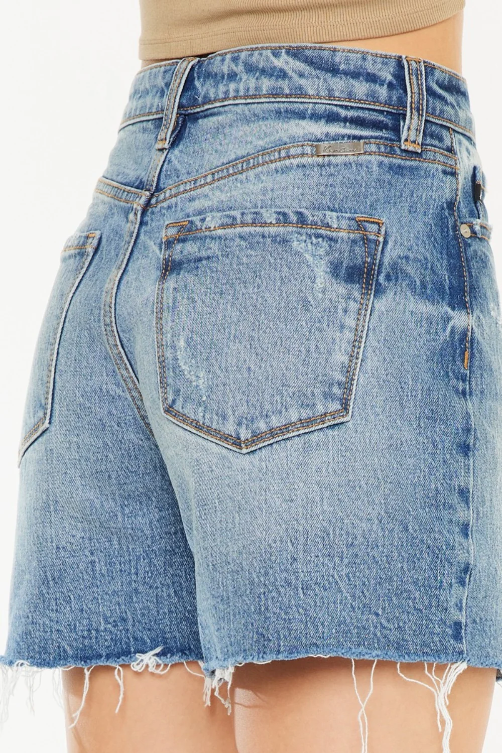 Kancan Full Size Raw Hem High Waist Denim Shorts - Image 7