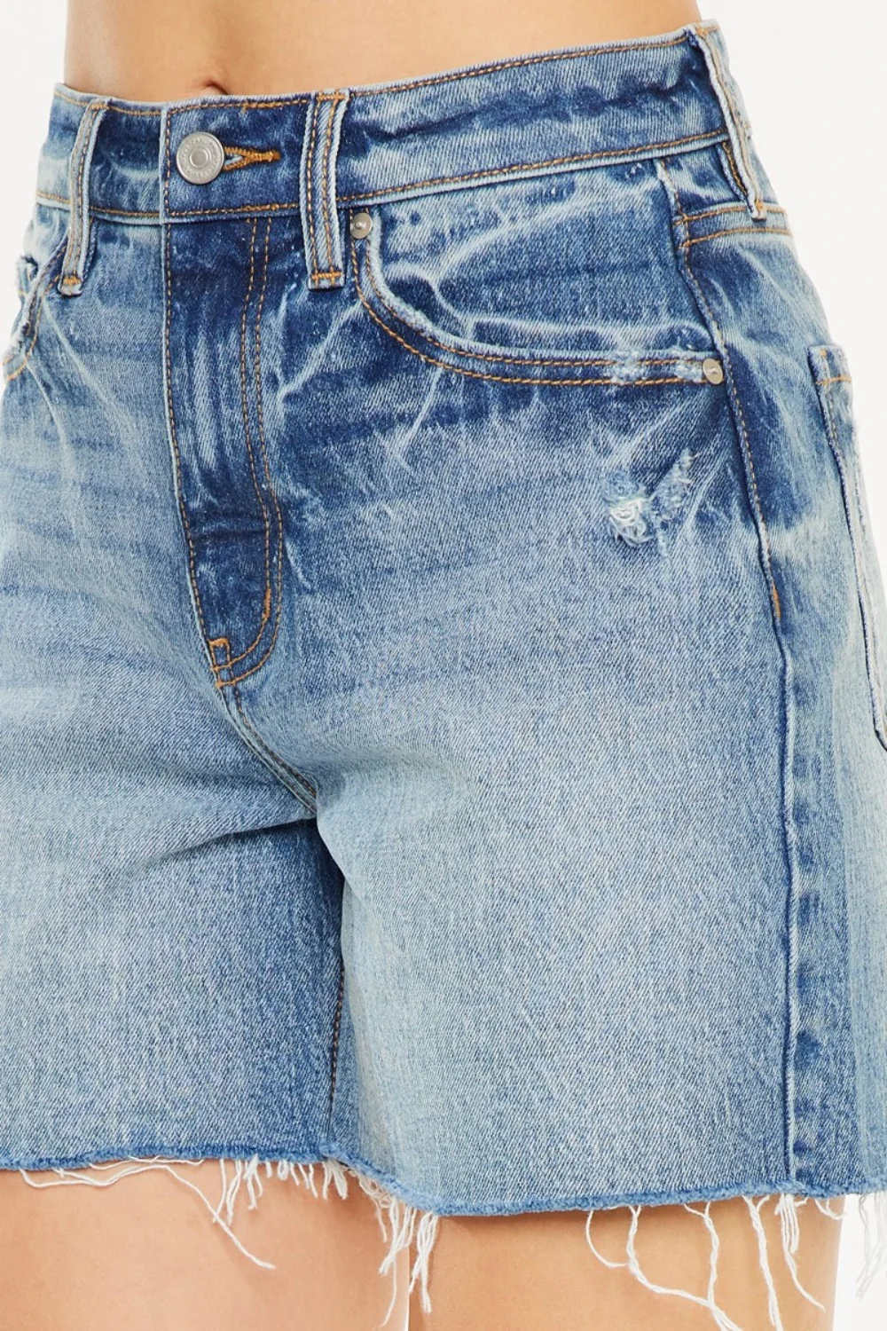 Kancan Full Size Raw Hem High Waist Denim Shorts - Image 8