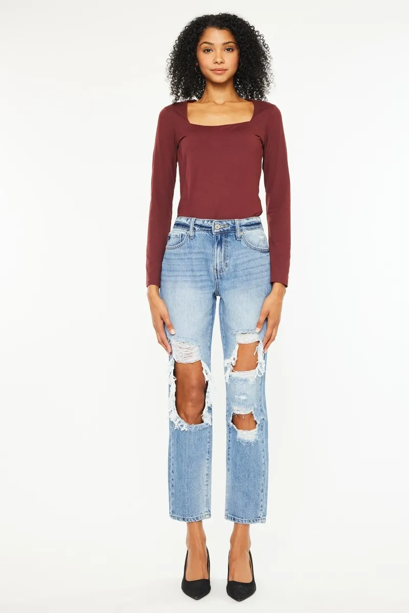Kancan High Rise Distressed Boyfriend Jeans - Image 3