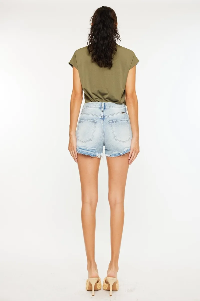 Kancan High Rise Raw Hem Denim Shorts - Image 7
