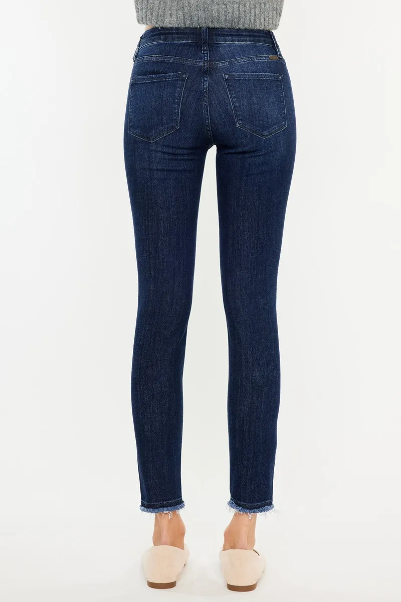Kancan High-Rise Slim Fit Raw Hem Ankle Jeans - Image 2