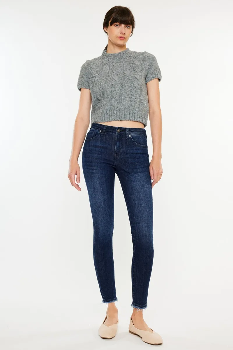 Kancan High-Rise Slim Fit Raw Hem Ankle Jeans - Image 3