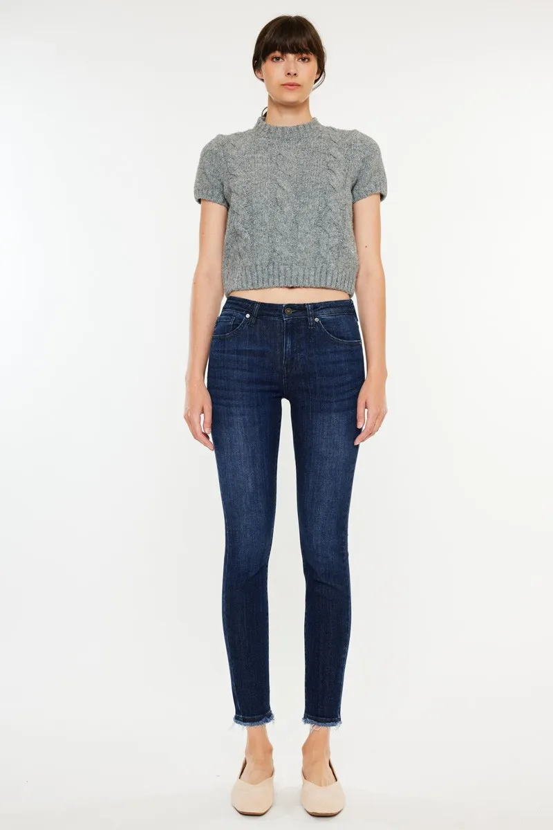 Kancan High-Rise Slim Fit Raw Hem Ankle Jeans - Image 4