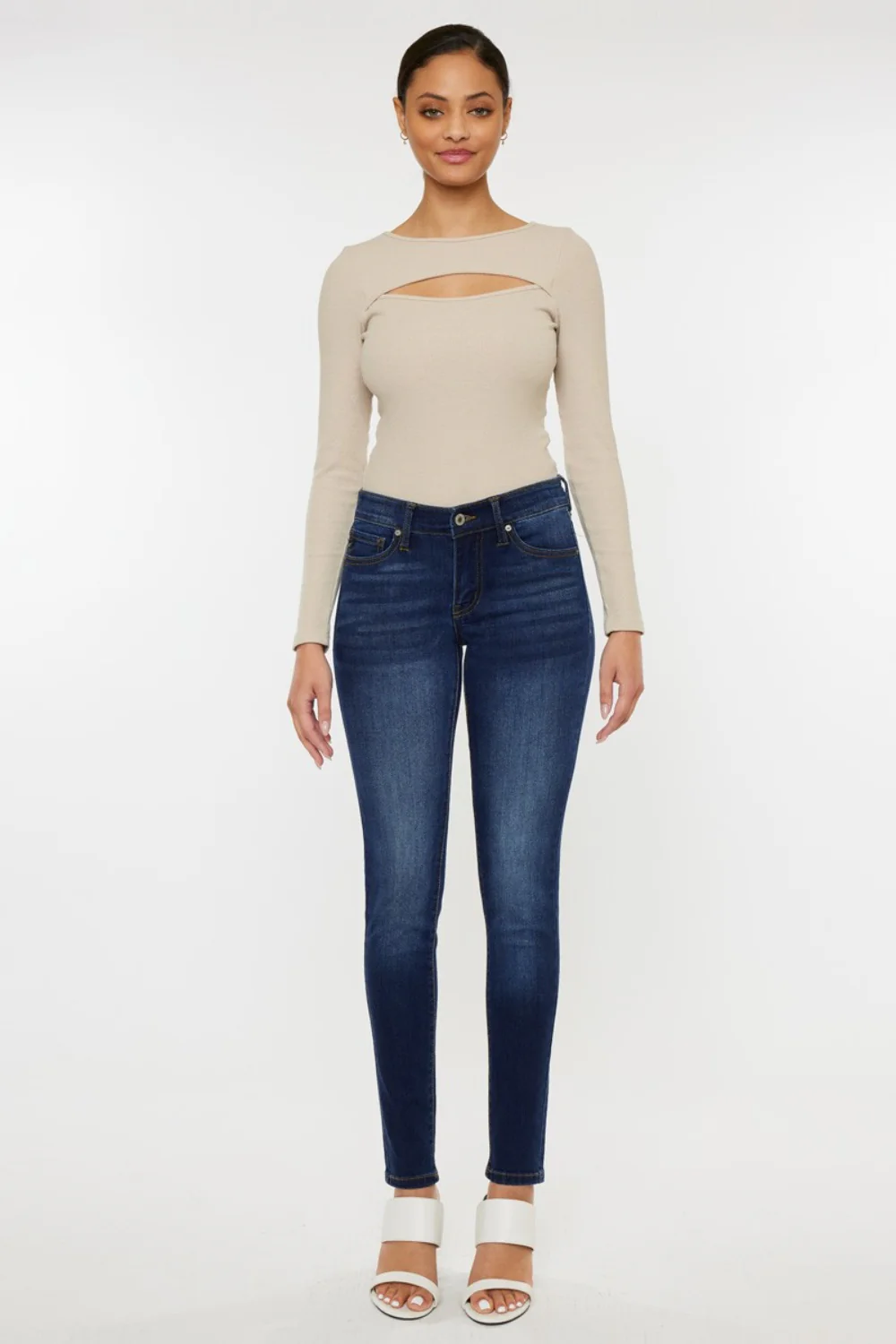 Kancan Mid Rise Gradient Skinny Jeans - Image 3