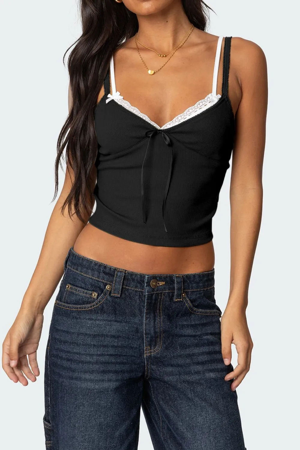 Lace Detail V-Neck Cami - Image 17