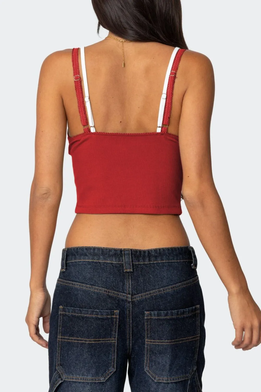 Lace Detail V-Neck Cami - Image 3
