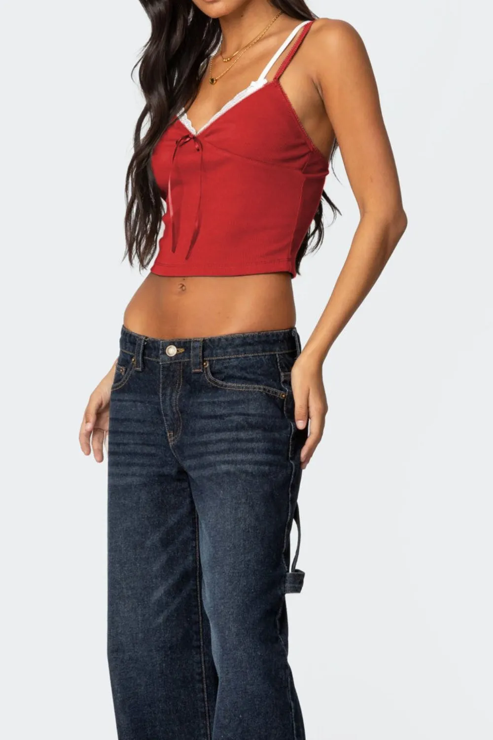 Lace Detail V-Neck Cami - Image 6