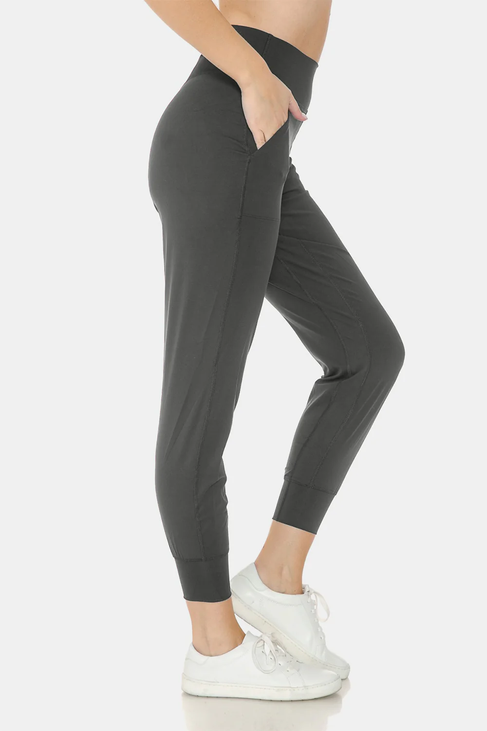 Leggings Depot Wide Waistband Slim Active Joggers - Image 3