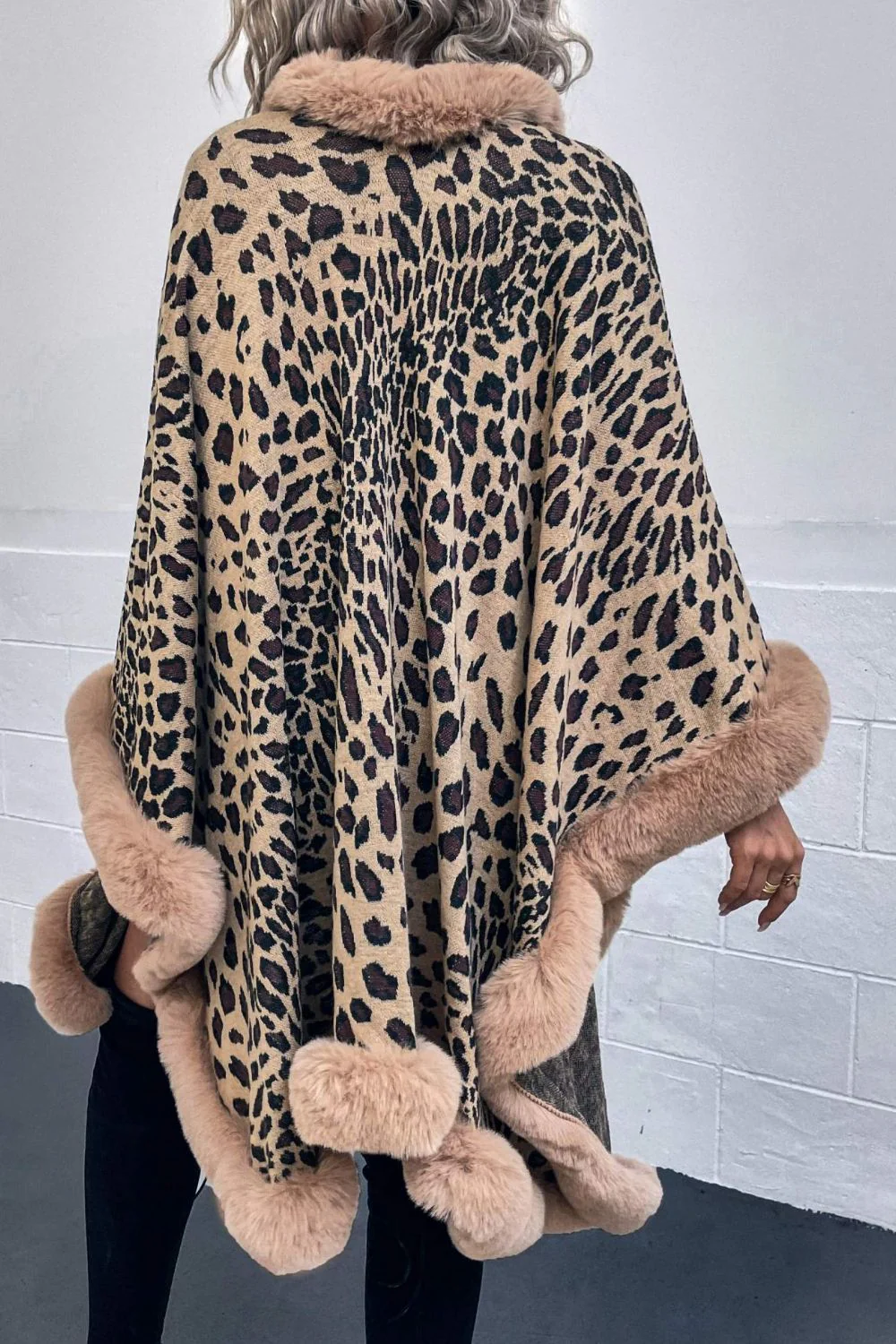 Leopard Open Front Poncho - Image 2