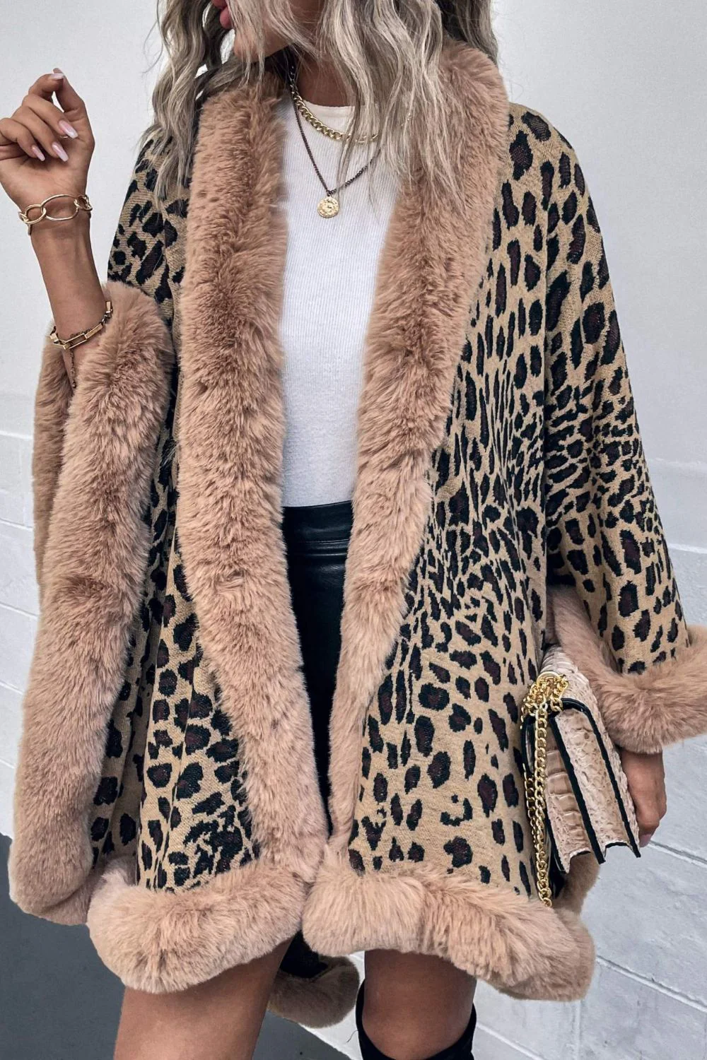 Leopard Open Front Poncho - Image 3