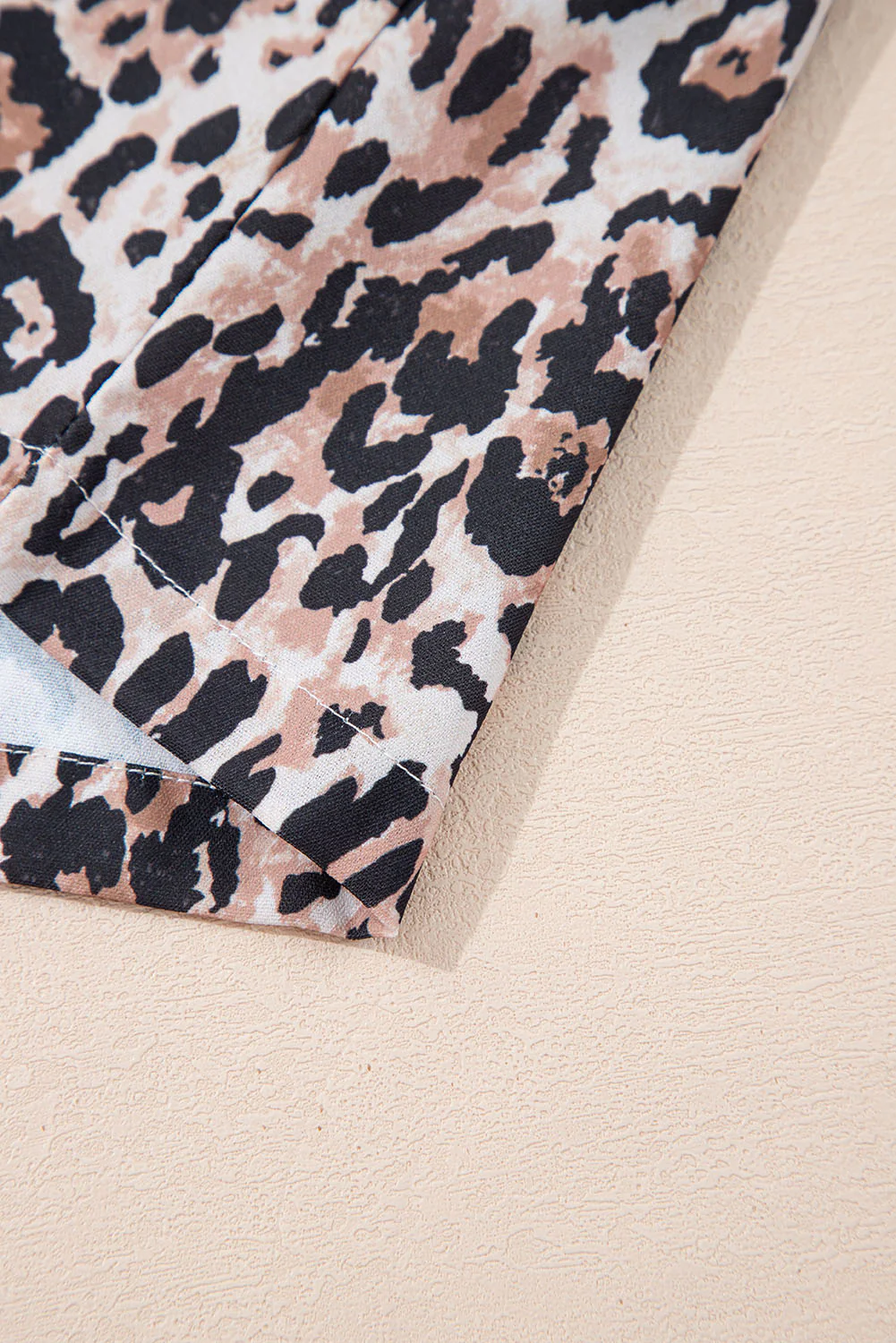 Leopard Round Neck Short Sleeve Mini Dress - Image 7
