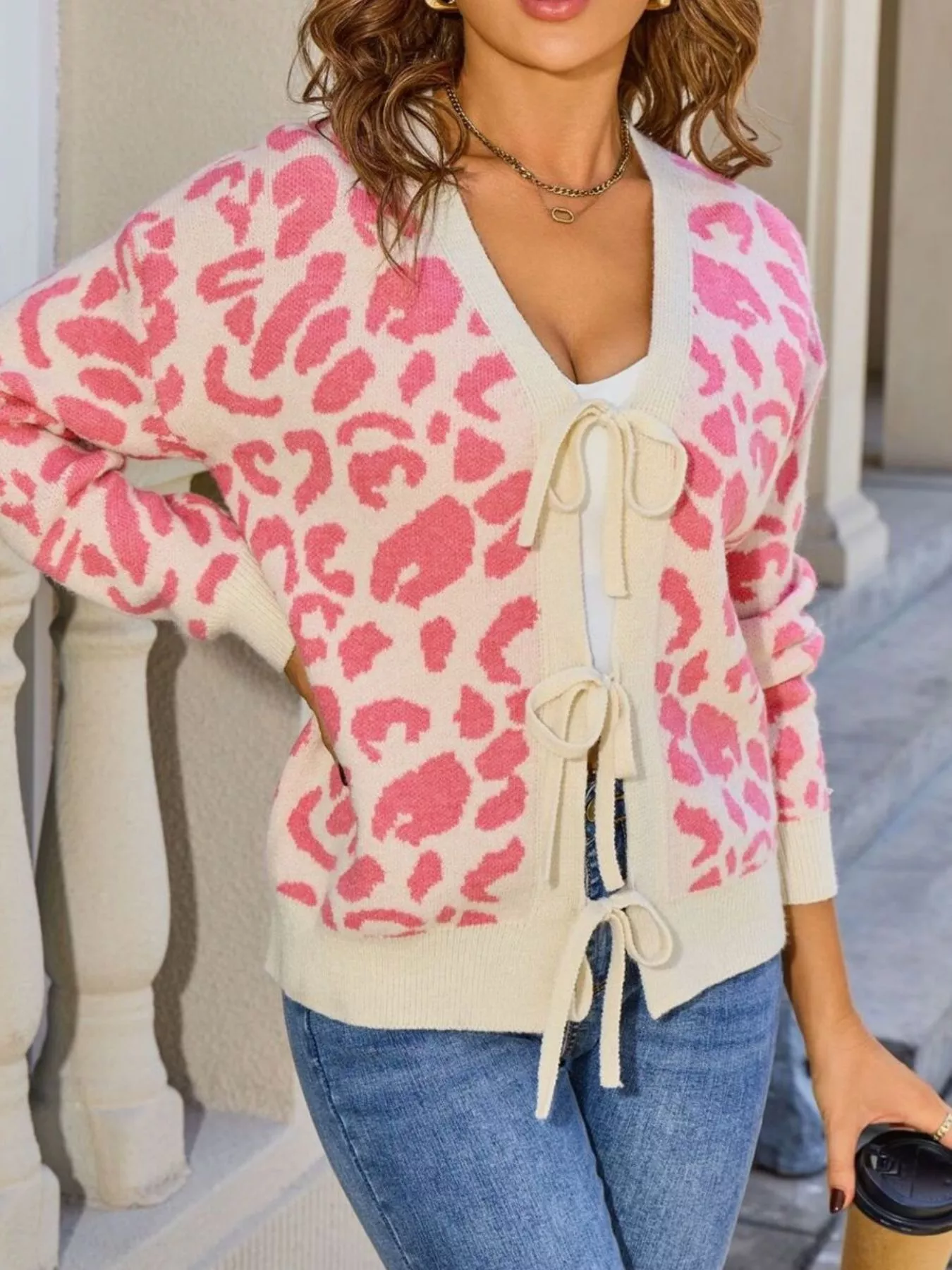 Leopard Tie-Front Cardigan - Image 12
