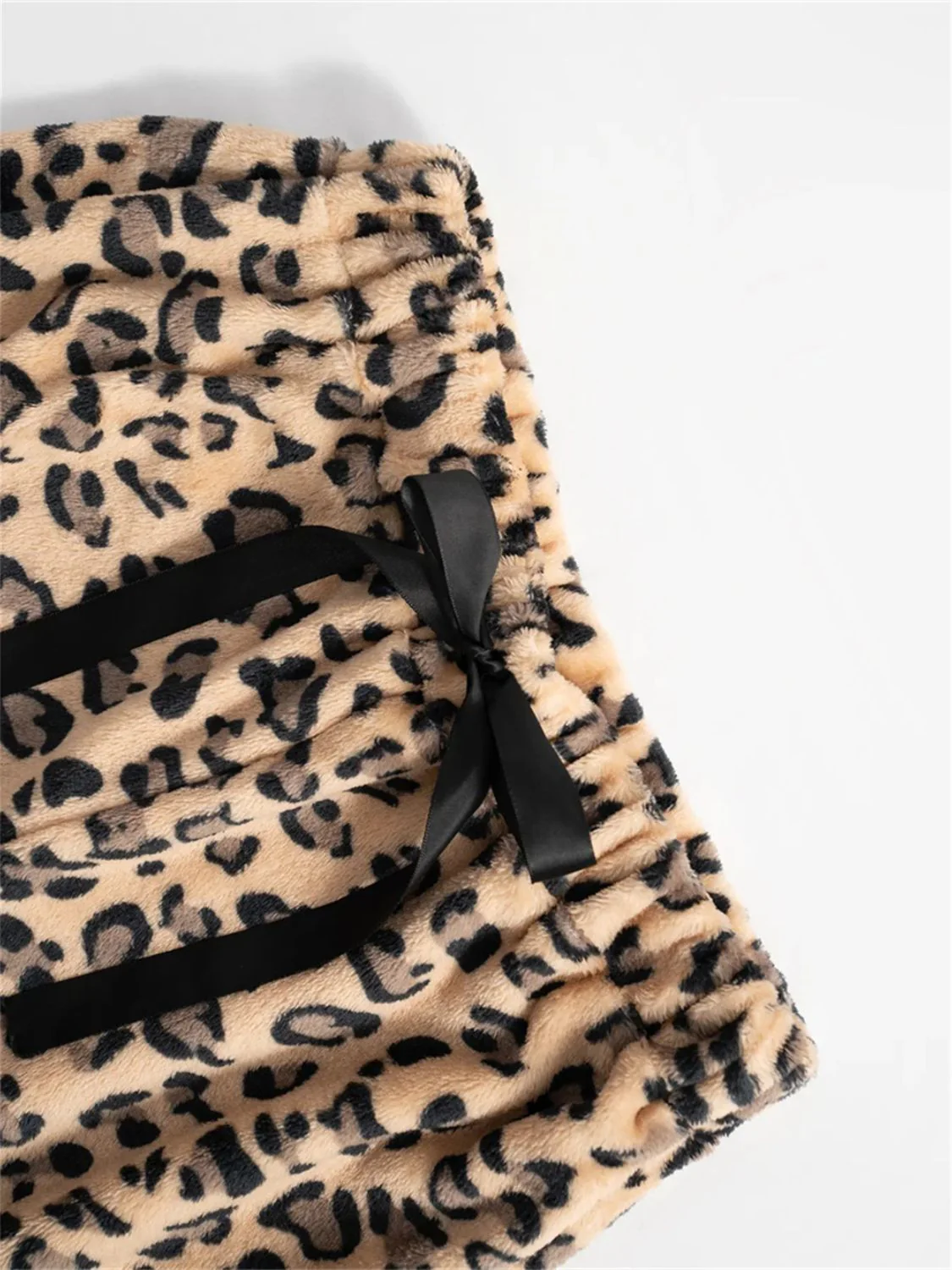 Leopard Wide Leg Plush Pants - Image 6