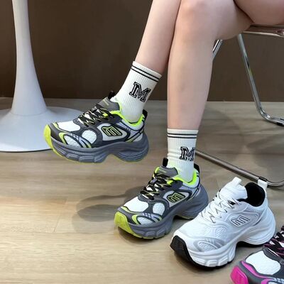 Letter Lace-Up Round Toe Athletic Shoes - Image 2