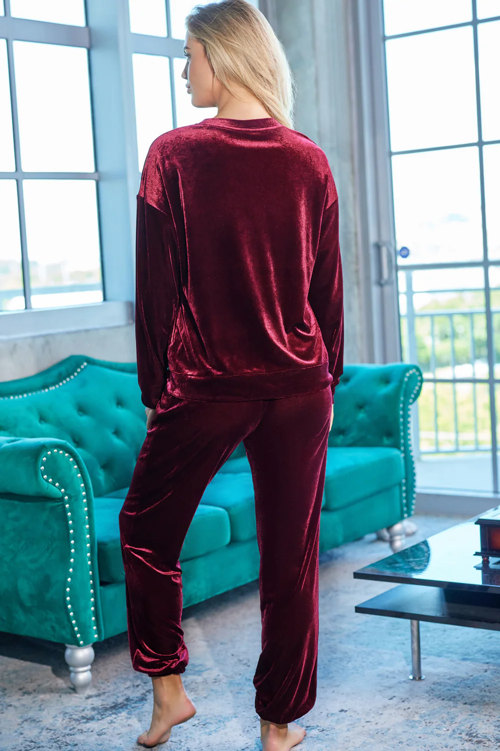 Long Sleeve Top and Pants Lounge Set - Image 2