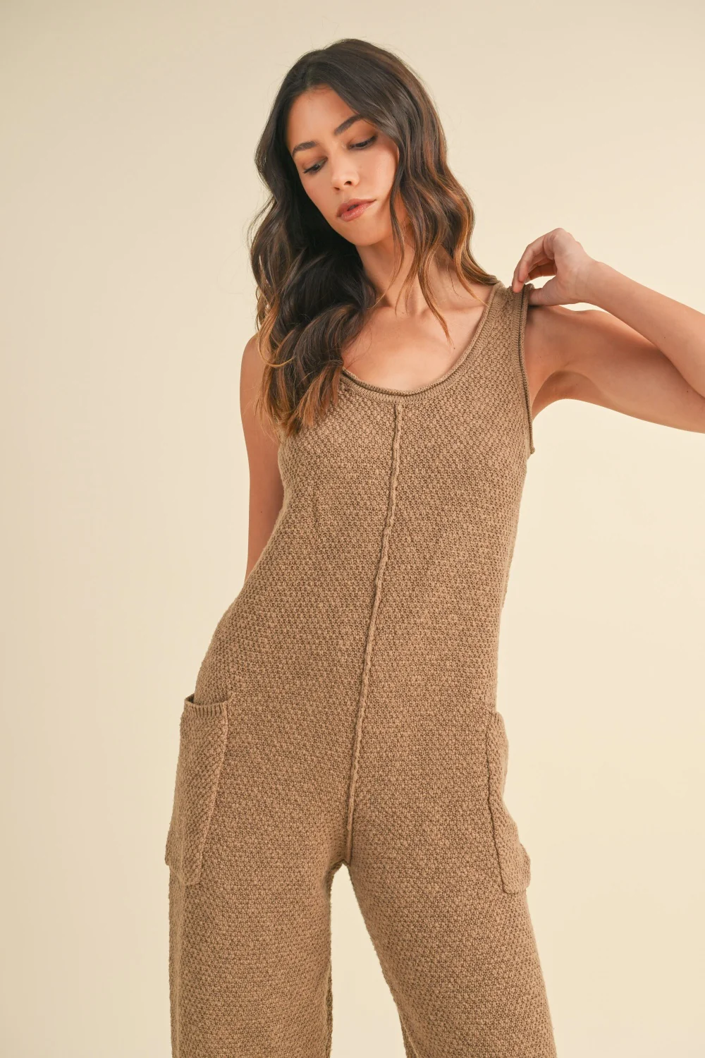 MABLE Sleeveless Knit Crop Jumpsuit with Pockets - Image 5