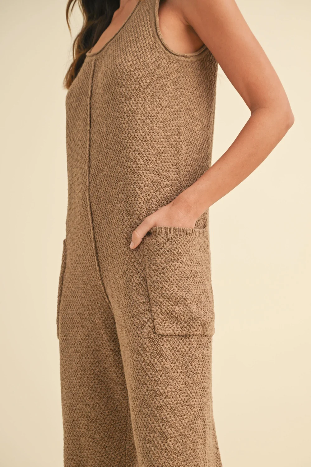 MABLE Sleeveless Knit Crop Jumpsuit with Pockets - Image 7