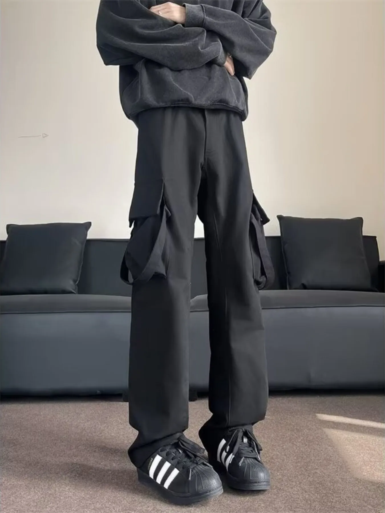 Men's Plus Size Loose Fit Cargo Pants - Image 4