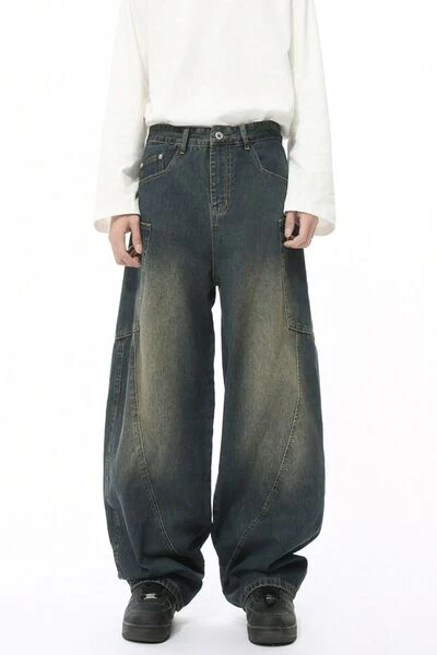 Mid Rise Waist Jeans with Pockets - Image 2