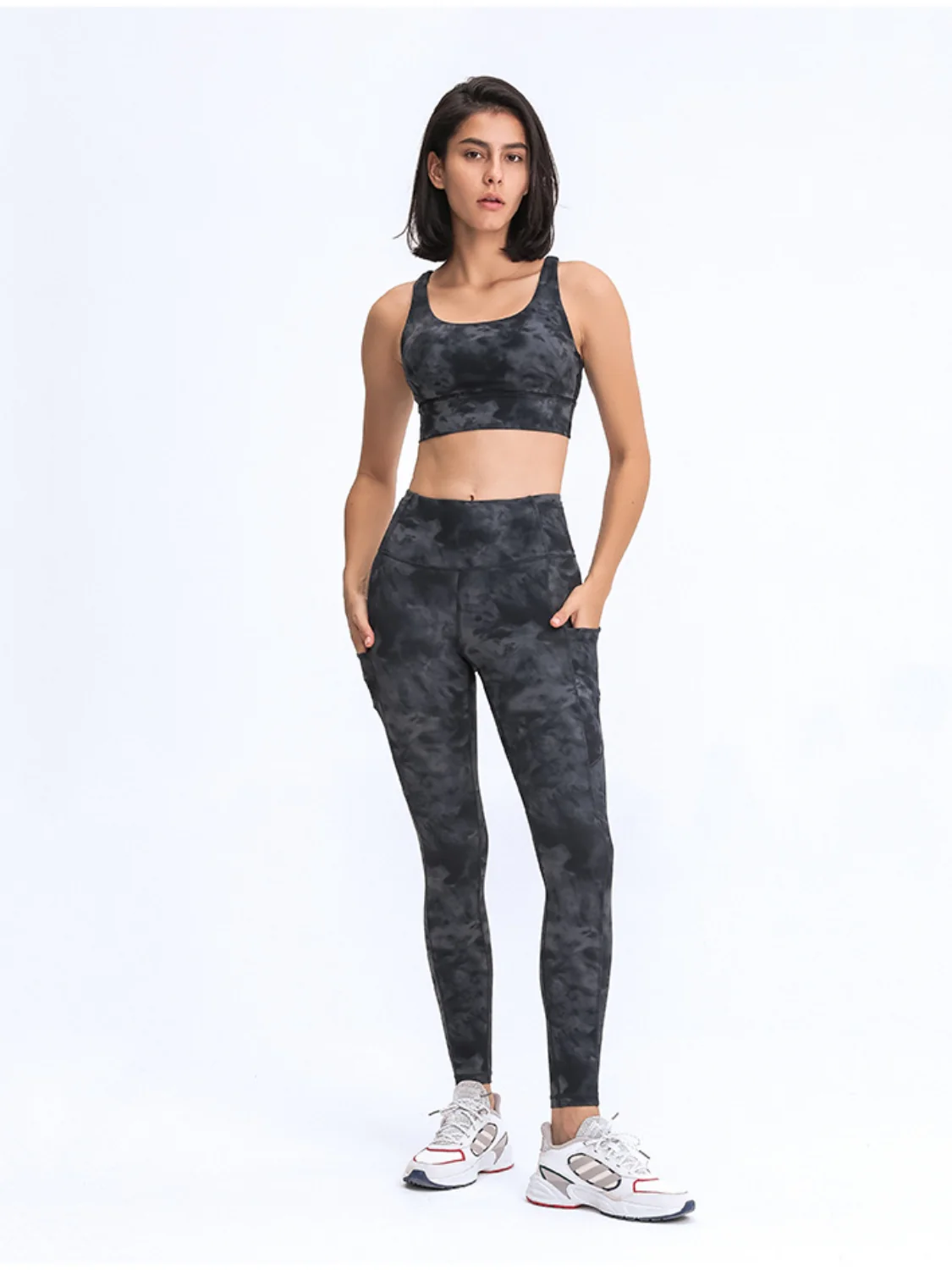 Millennia Wide Waistband Leggings with Pockets - Image 3