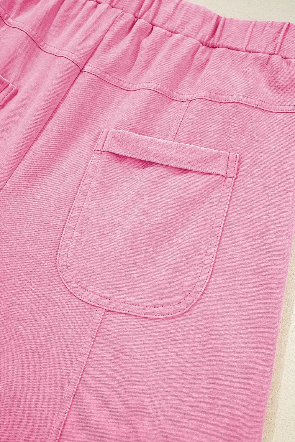 Mineral Wash Exposed Seam Drawstring High Waist Wide Leg Cargo Pants - Image 20