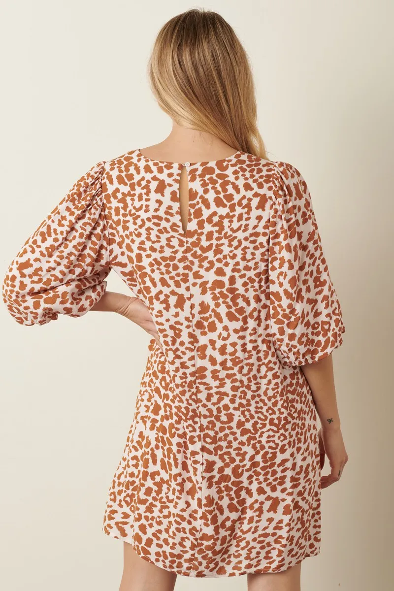 Mittoshop Animal Print Puff Sleeve Mini Dress - Image 3